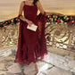 Red simple and elegant off-the-shoulder scarf shawl long ball gown evening dress party dress nv2403