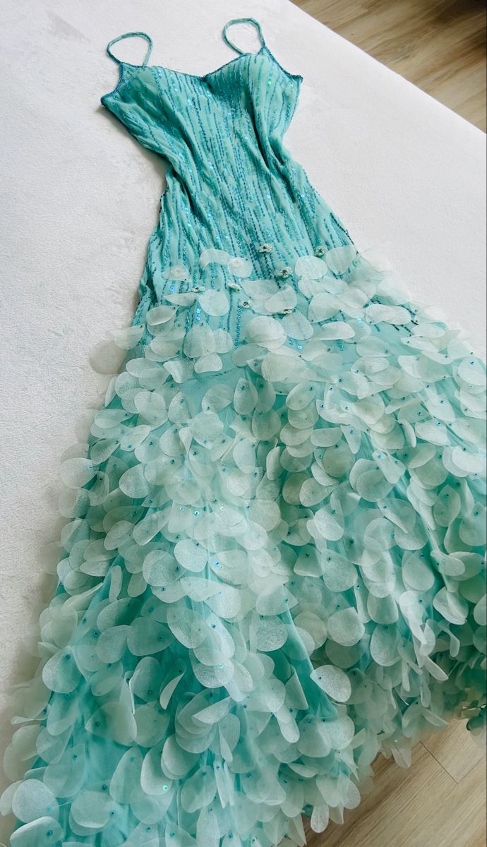 Blue gorgeous beaded long mermaid ball gown evening dress chiffon birthday party dress nv4606