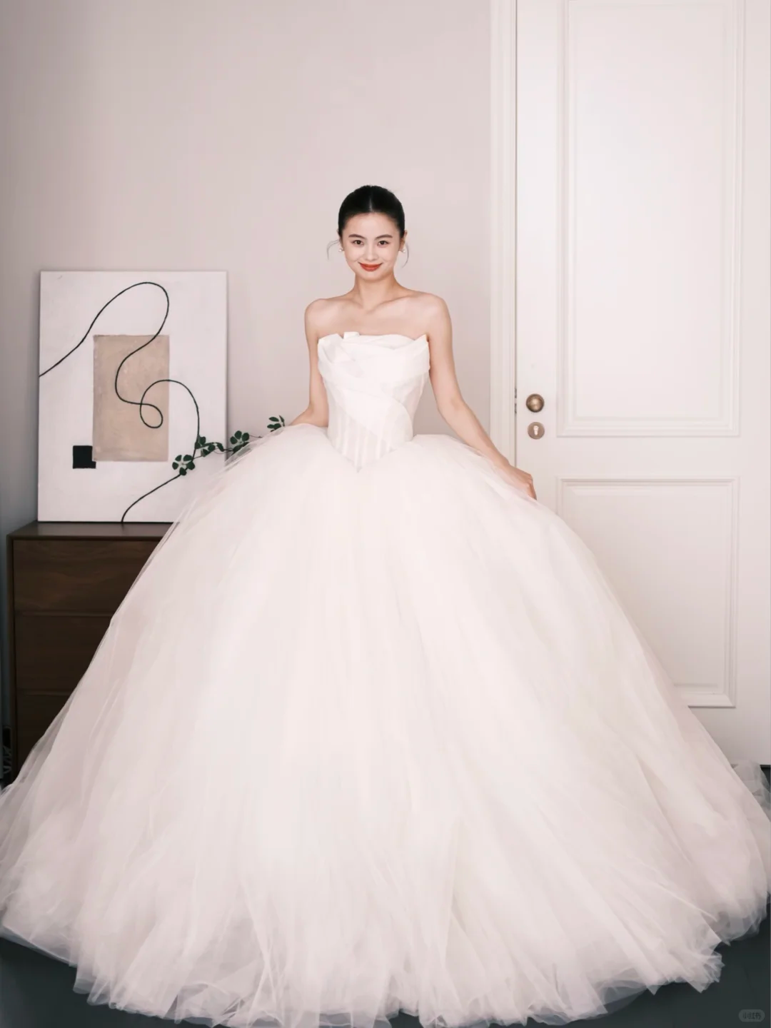 Strapless Tulle Ball Gown Wedding Dress Princess Bridal Gown  NV7222