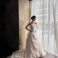 Ivory Strapless Draped Ruched Satin A-Line Wedding Gown  NV7190