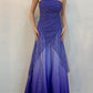 Purple Shiny Elegant Gradient Tube Top Long Elegant Ball Gown Evening Dress Prom Dress nv3228