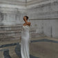 White Fashion Elegant Lace Long Satin Prom Dress Evening Dress Wedding Guest Party Dress nv4808