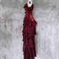 Beautiful Red Elegant Long Mermaid Slim Satin Prom Dress nv4819
