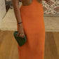 Orange Fashion Simple Hollow Waist-revealing Long Ball Gown Evening Gown Party Dress nv2392