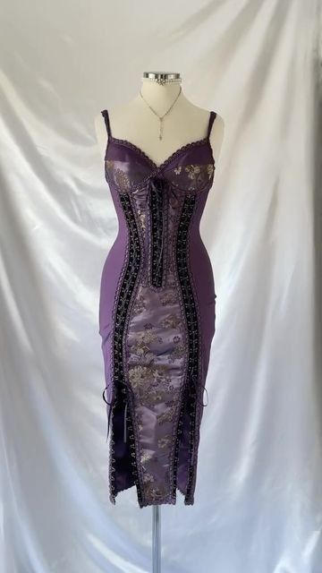 NiceVestidos-_Purple corset midi dress NV6044