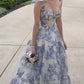 Beautiful floral print chiffon elegant long prom dress evening gown party dress nv37