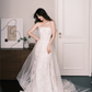Strapless Lace Mermaid Wedding Dress Sheer Overskirt Bridal Gown  NV7219