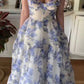 Beautiful floral print chiffon elegant long prom dress evening gown party dress nv37