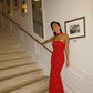 Red simple elegant long ball gown evening dress nv2230