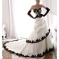 White Black Lace Tube Beaded Elegant Long Ball Gown Evening Dress Wedding Dress with Gloves nv2914