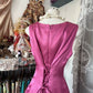 Pink Vintage Fashion A-Line Floor Length Satin Ball Gown Evening Dress Party Dress nv3604