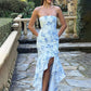 Fashion Floral Off-shoulder Sleeveless Mermaid Fishtail Evening Dress Prom Dress Party Dress nv1944