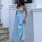 Light Blue Fashion Heart-Shaped Neck Long Chiffon Prom Dress Evening Dress Wedding Guest Party Dress nv4805