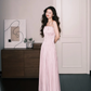Strapless Pleated Prom Dress Blush Pink Beaded A Line Formal Evening Gown  NV7245