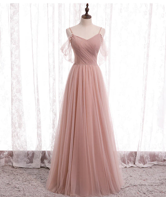 Pink Fashion Elegant Strapless Long tulle Ball Gown Evening Dress Party Dress nv3411