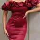 Dark Red Fashion Slim Fit Off Shoulder Short Mini Homecoming Dress Party Dress nv2429