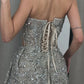 A-Line Off-The-Shoulder Sleeveless Full Crystal Beaded Sequin Lace-Up Homecoming Dress nv1765