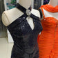 Black shiny sequins vintage elegant jewel long ball gown evening dress nv3124