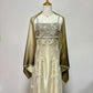 Gold yellow retro fashion gradient exquisite beaded long tulle ball gown, evening dress, party dress nv3701