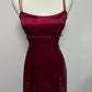 Dark red burgundy retro fashion simple fashion shiny exquisite beaded lace-up back long satin elegant princess ball gown, evening dress, party dress nv3709