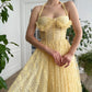 Yellow A-line Lace Prom Dress Backless Ankle Length Evening Dress Corset Party Graduation Dress nv1675