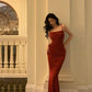 Burgundy Slim Fit Long Ball Gown Party Dress Evening Dress nv2286