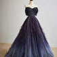 Purple Gradient Tulle Long Prom Dress, Beautiful A-Line Evening Party Dress nv1541