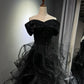 Black shimmering long tulle ball gown NV6629