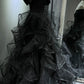 Black shimmering long tulle ball gown NV6629
