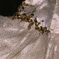 White gold homecoming dress sequined rhinestone short tulle ball gown evening dress nv4428