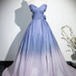 Beautiful Gradient-Color Glitter Sequins Prom Dresses, A-Line Princess Off-The-Shoulder Sleeveless Blue Formal Dresses nv1692