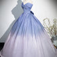 Beautiful Gradient-Color Glitter Sequins Prom Dresses, A-Line Princess Off-The-Shoulder Sleeveless Blue Formal Dresses nv1692