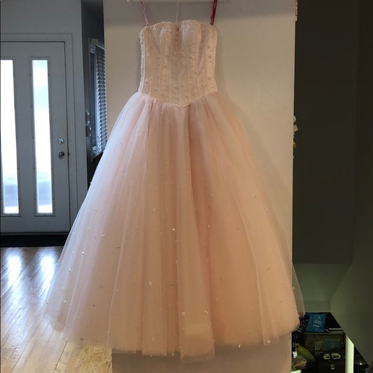 Pink cute sweet fashion A-line exquisite beaded spaghetti straps long tulle formal prom dress evening dress party dress homecoming dress nv3685