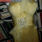 Cream yellow vintage elegant long tulle off-shoulder floor-length ball gown, evening dress, party dress nv3714