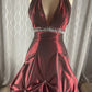 Burgundy Fashion Elegant Exquisite Beaded Strapless A-Line Long Satin Formal Prom Dress Evening Dress Party Dress nv3687