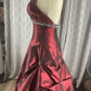 Burgundy Fashion Elegant Exquisite Beaded Strapless A-Line Long Satin Formal Prom Dress Evening Dress Party Dress nv3687