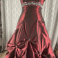 Burgundy Fashion Elegant Exquisite Beaded Strapless A-Line Long Satin Formal Prom Dress Evening Dress Party Dress nv3687