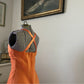 Orange Fashion Elegant Off Shoulder Exquisite Strap Long Satin Formal Prom Dress Evening Gown Party Dress nv3651