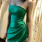 Emerald green off-shoulder split long-sleeved fishtail ball pleated long dress evening dress nv1770