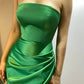 Emerald green off-shoulder split long-sleeved fishtail ball pleated long dress evening dress nv1770