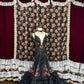 Black floral beaded long mermaid fishtail ball gown evening dress quinceanera dress nv4641