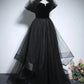 Black chic beautiful black pearl rhinestone ball gown A-line/princess high collar sleeveless backless floor-length/long ball formal dress evening dress nv2643