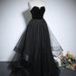 Black chic beautiful black pearl rhinestone ball gown A-line/princess high collar sleeveless backless floor-length/long ball formal dress evening dress nv2643