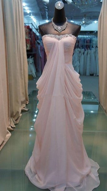 Pink Elegant A-Line Off Shoulder Backless Beaded Ruffled Floor Length Graduation Party Dress Sweetheart Neckline Pink Floor Length Prom Gown Evening Dress nv2052