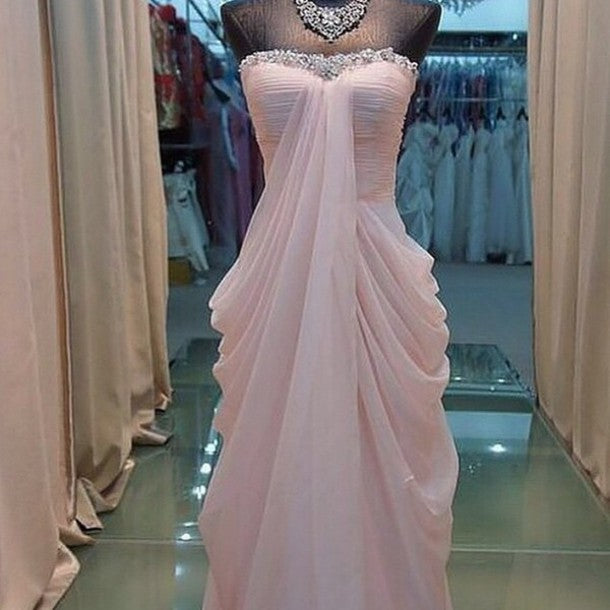 Pink Elegant A-Line Off Shoulder Backless Beaded Ruffled Floor Length Graduation Party Dress Sweetheart Neckline Pink Floor Length Prom Gown Evening Dress nv2052