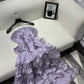 Off Shoulder Wave Tiered Mini Party Dress Birthday Outfit Evening Dress Prom Dress nv2049