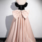 A-Line Sweetheart Neck Off Shoulder Satin Velvet Champagne Long Prom Dresses nv1682