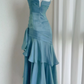 NiceVestidos--Sleeveless Lake Blue Shiny Slim fit Floor length Evening Dress NV5784