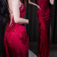 Pink Floral Sequined Long Chiffon Prom Dress Evening Dress Party Dress nv5129