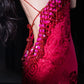 Pink Floral Sequined Long Chiffon Prom Dress Evening Dress Party Dress nv5129
